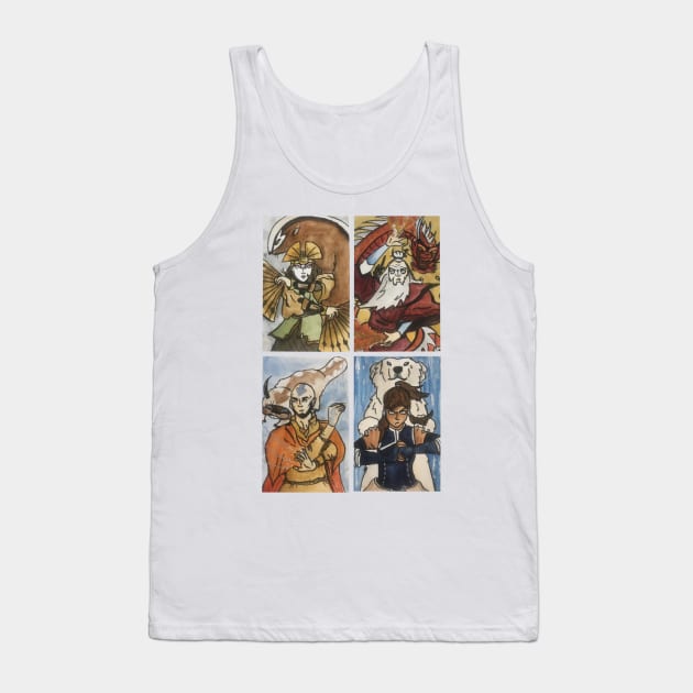 The four avatars Tank Top by TheDoodlemancer